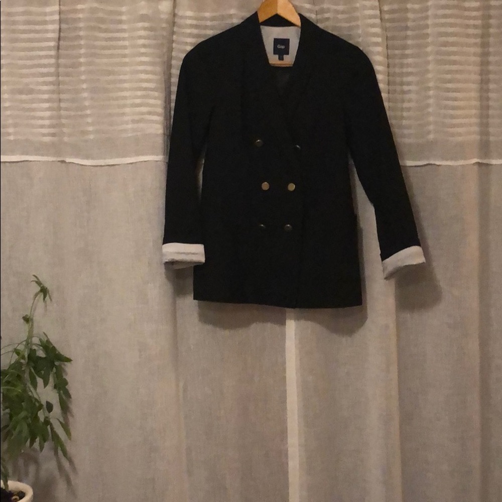GAP - Blazer with gold buttons & striped liner